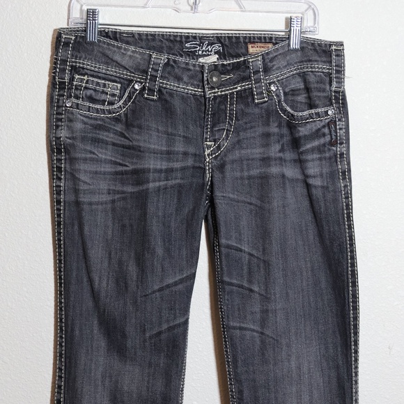 Silver Jeans Gray Slim Bootcut McKenzie Low Rise Jeans SIZE 30/32 - Picture 8 of 14